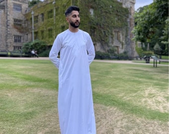 Islamic traditional jubba men boys toddlers WHITE