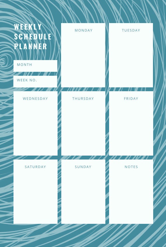 2022 Weekly Planner Printable Weekly Planner Weekly Planner - Etsy