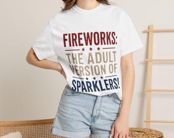 Fuegos artificiales: ¡La versión adulta de las bengalas! Camiseta gráfica patriótica