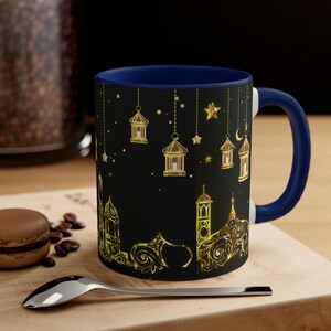 Ramadan Accent Coffee Mug 11oz, featuring Ramadan Mosque pattern 3 - makes unique and lasting gift
