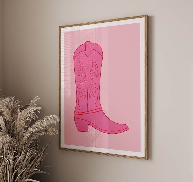 Pink Western Wall Art Set Set of 3 Art Prints Trendy Art Etsy