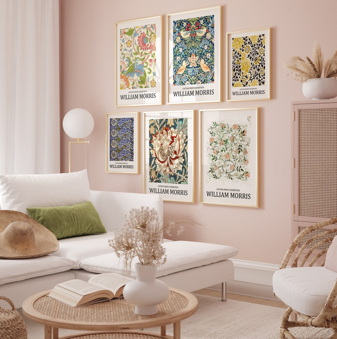 William Morris Inspired Print Set of 6 Art Nouveau Delights Exhibition ...