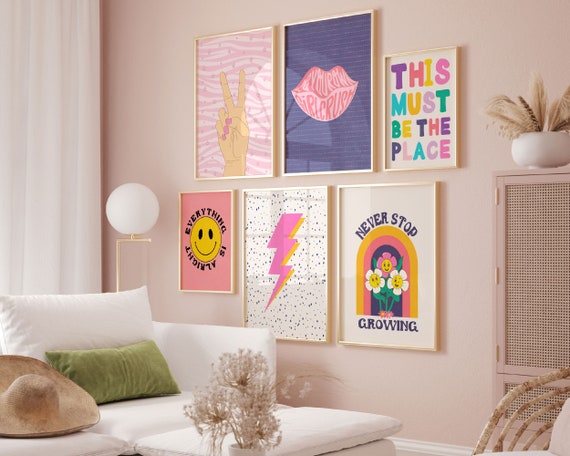 Retro Heart Print, Y2K Print, Pastel Heart Wall Art, Y2K Decor, Danish  Pastel Decor, Trendy Wall Art Teen Girls Room Decor, Dorm Room Decor -   Canada
