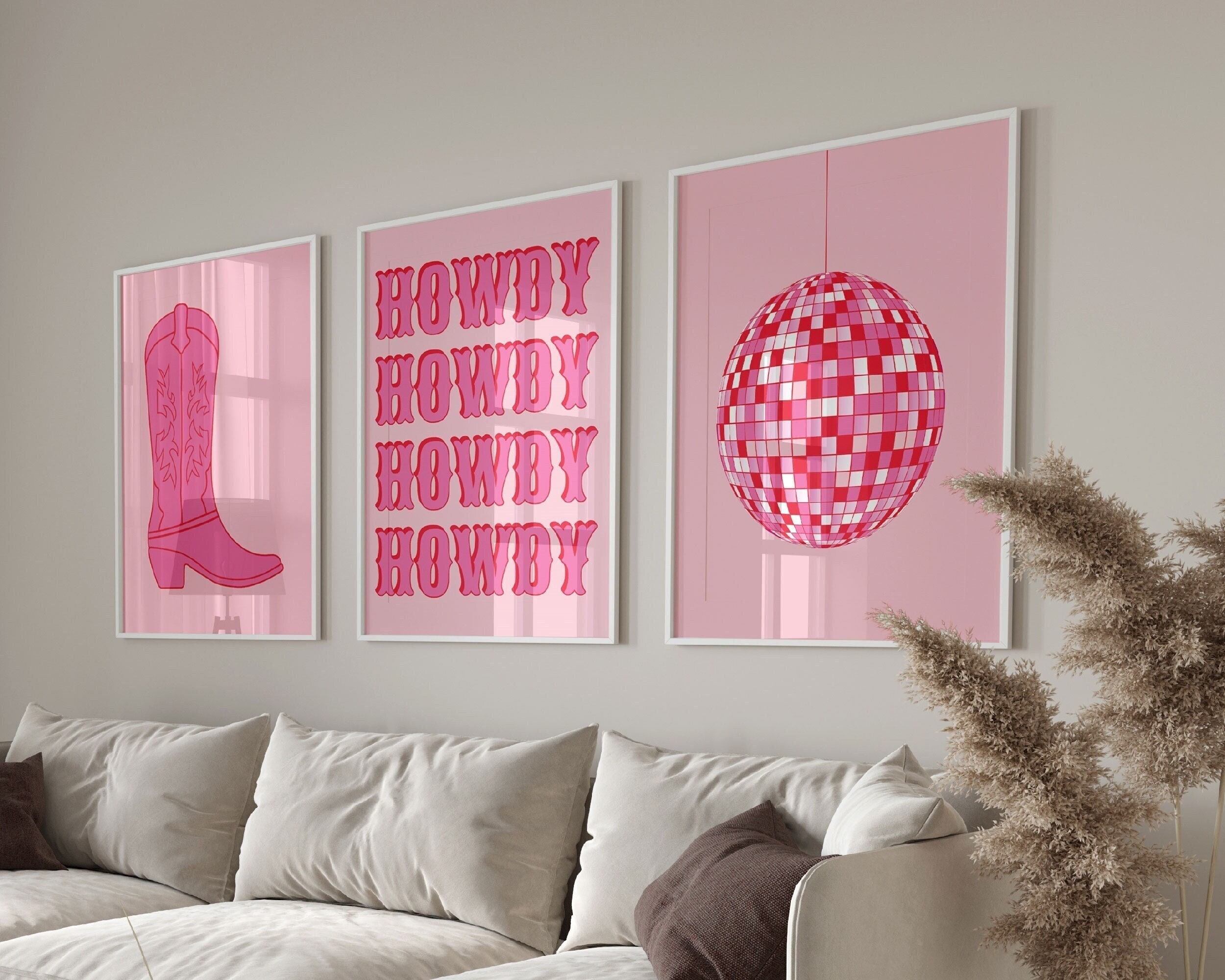 Pink Western Wall Art Set Set of 3 Art Prints Trendy Art - Etsy