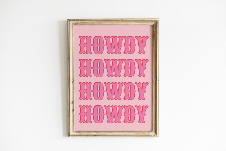 Pink Western Wall Art Set Set of 3 Art Prints Trendy Art Etsy