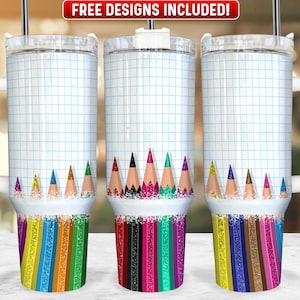 Teacher 40oz Tumbler Wrap PNG Design, Teacher 40oz Quencher Tumbler Sublimation Wrap, 40 oz Tumbler PNG, Instant Download
