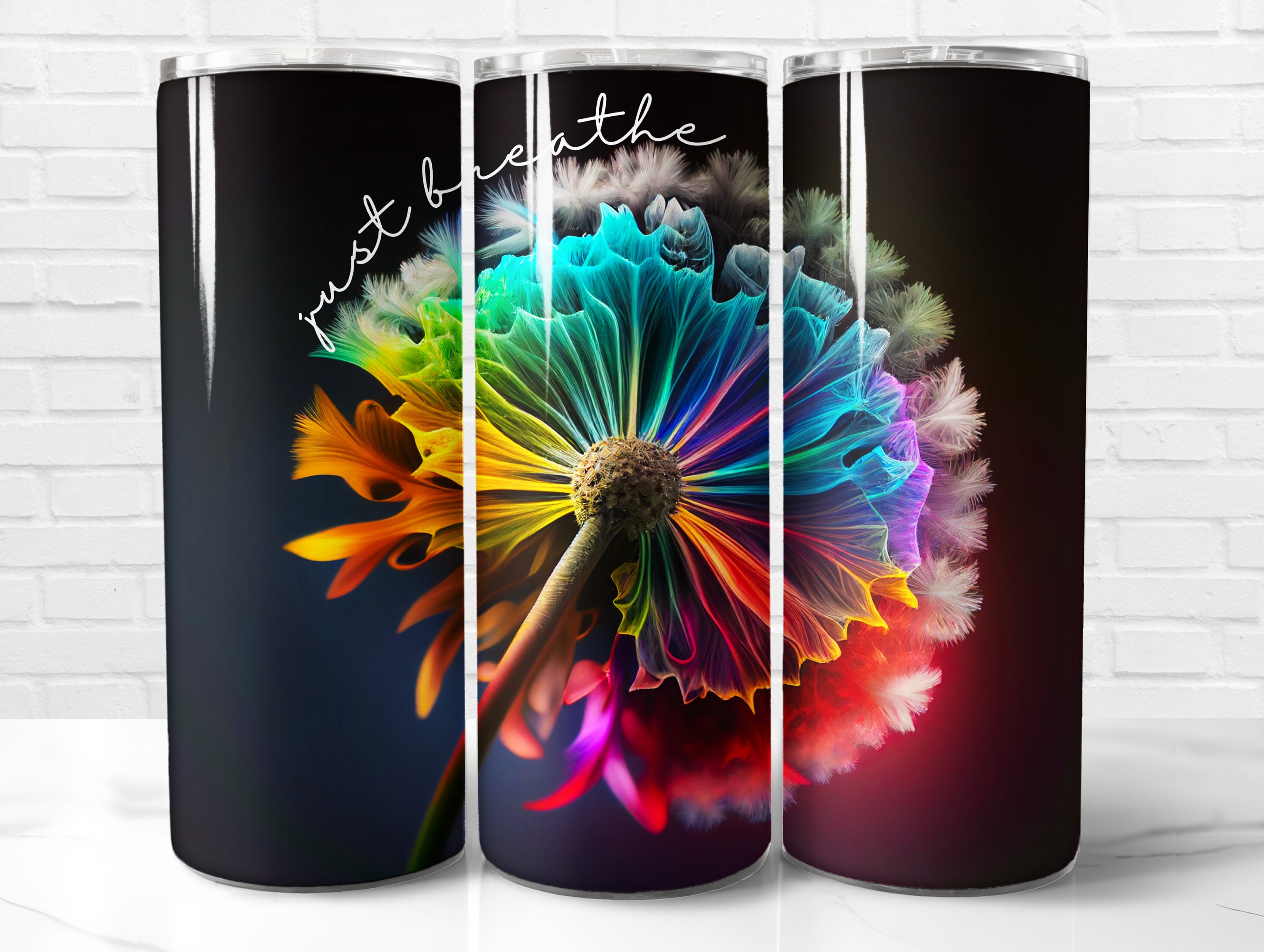 My favorite Mai -桜島麻衣フォトブック- Just Breathe Tumbler Wrap PNG, Dandelion 20 oz Skinny