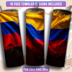 Venezuela Tumbler Wrap PNG, Venezuela 20 oz Skinny Tumbler Sublimation Design, Instant Download (+101 free Designs)