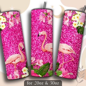 Flamingo Tumbler Wrap PNG Design, Flamingo 20 oz Skinny Tumbler Sublimation, 20oz and 30oz Tumbler Wrap, Instant Download
