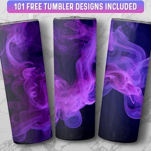 Purple Smoke Tumbler Wrap PNG, 20 oz Skinny Tumbler Wrap Sublimation Design, Sofort Download (+101 kostenlose Designs)