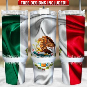 Mexico 40oz Tumbler Wrap PNG Design, Mexican 40oz Quencher Tumbler Sublimation Wrap, 40 oz Tumbler PNG, Instant Download