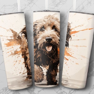 Labradoodle Tumbler Wrap PNG, 20 oz Skinny Tumbler Wrap Sublimation Design, Instant Download (+101 free Designs)