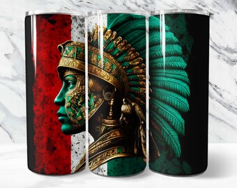 Mexican Tumbler Wrap PNG, Aztec 20 oz Skinny Tumbler Sublimation Design, Instant Download (+101 free Designs)