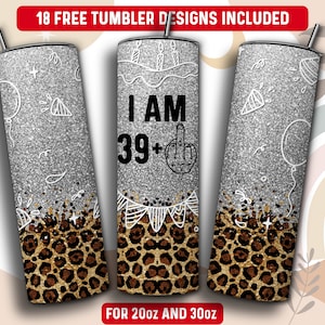 40th Birthday Tumbler Wrap PNG, 40 Birthday 20 oz Skinny Tumbler Sublimation Design, Instant Download (+101 free Designs)