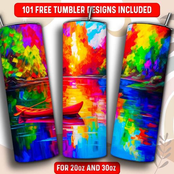 Lake Tumbler Wrap PNG, Forrest Kanu 20 oz Skinny Tumbler Sublimation Design, Instant Download (+101 free Designs)