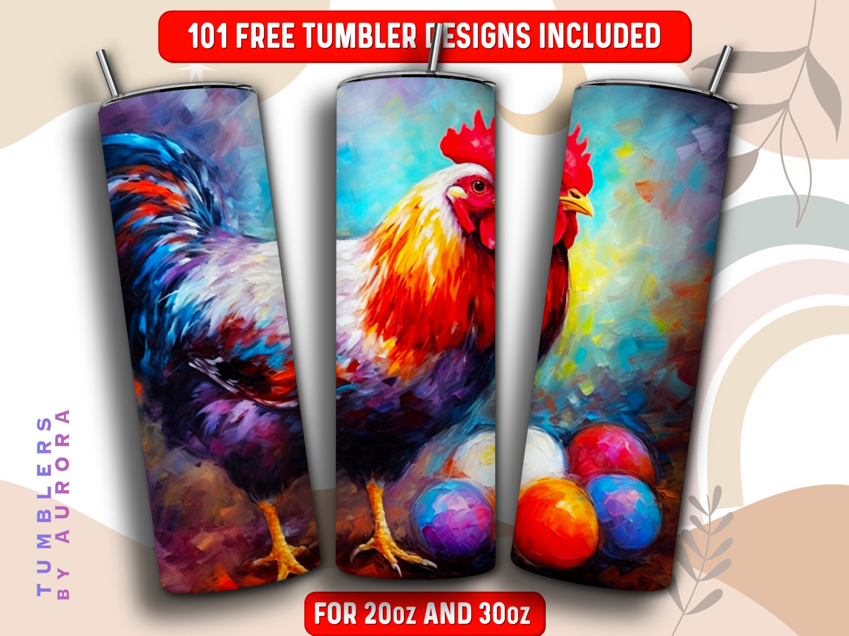 Chicken Tumbler Wrap PNG, Chicken 20 Oz Skinny Tumbler Sublimation ...