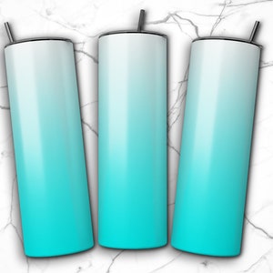 White Blue Ombre Tumbler Wrap PNG Design 20 oz Skinny Tumbler Sublimation Instant Download (+101 free Designs)
