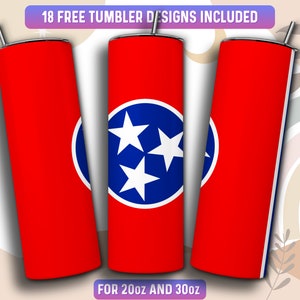 Tennessee Tumbler Wrap PNG, US State 20 oz Skinny Tumbler Sublimation Design, Instant Download (+101 free Designs)