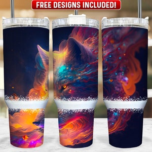 Wolf 40oz Tumbler Wrap PNG Design, Wolf 40oz Quencher Tumbler Sublimation Wrap, 40 oz Tumbler PNG, Instant Download
