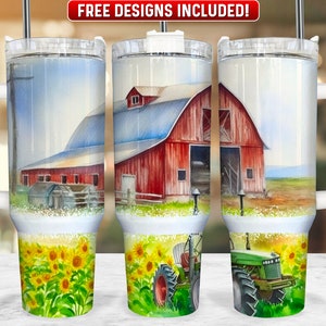 Farm Barn 40oz Tumbler Wrap PNG Design, Farmer 40oz Quencher Tumbler Sublimation Wrap, 40 oz Tumbler PNG, Instant Download