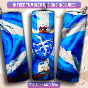 Scotland Tumbler Wrap PNG, Scotland 20 oz Skinny Tumbler Sublimation Design, Instant Download (+101 free Designs)
