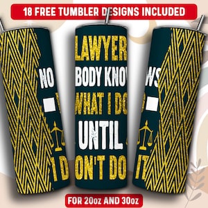 Lawyer Tumbler Wrap PNG, Lawyer  20 oz Skinny Tumbler Sublimation Design, Instant Download (+101 free Designs)