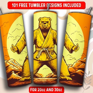 Taekwondo Karate Tumbler Wrap PNG, Karate Taekwondo 20 oz Skinny Tumbler Sublimation Design, Instant Download (+101 free Designs)
