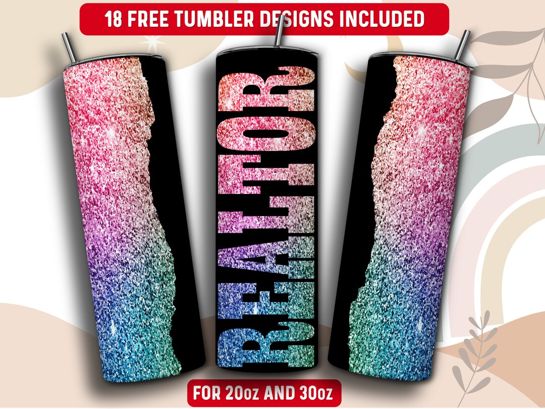 Realtor Tumbler Wrap PNG, Real Estate Agent 20 Oz Skinny Tumbler