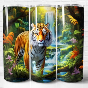 Tiger Tumbler Wrap PNG, Tiger 20 oz Skinny Tumbler Wrap Sublimation Design, Instant Download (+101 free Designs)