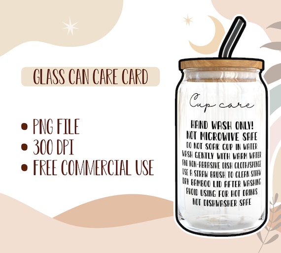Glass Can Cup Care Instructions Png Graphic by Sweetie Citrus Co