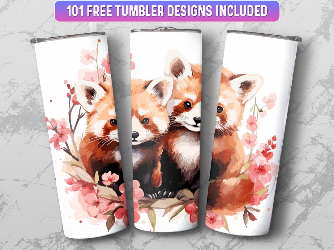Red Panda Tumbler Wrap PNG, 20 Oz Skinny Tumbler Wrap Sublimation ...