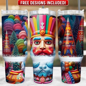 Nutcracker Christmas 40oz Tumbler Wrap PNG Design, Christmas 40oz Quencher Tumbler Sublimation Wrap, 40 oz Tumbler PNG, Instant Download