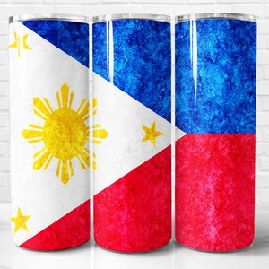Philippines Tumbler Wrap PNG, Philippines Flag 20 oz Skinny Tumbler Wrap Sublimation Design, Instant Download (+101 free Designs)
