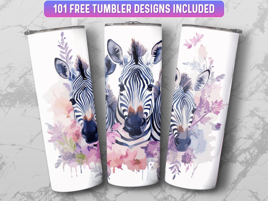 Zebra Tumbler Wrap PNG, 20 Oz Skinny Tumbler Wrap Sublimation Design ...
