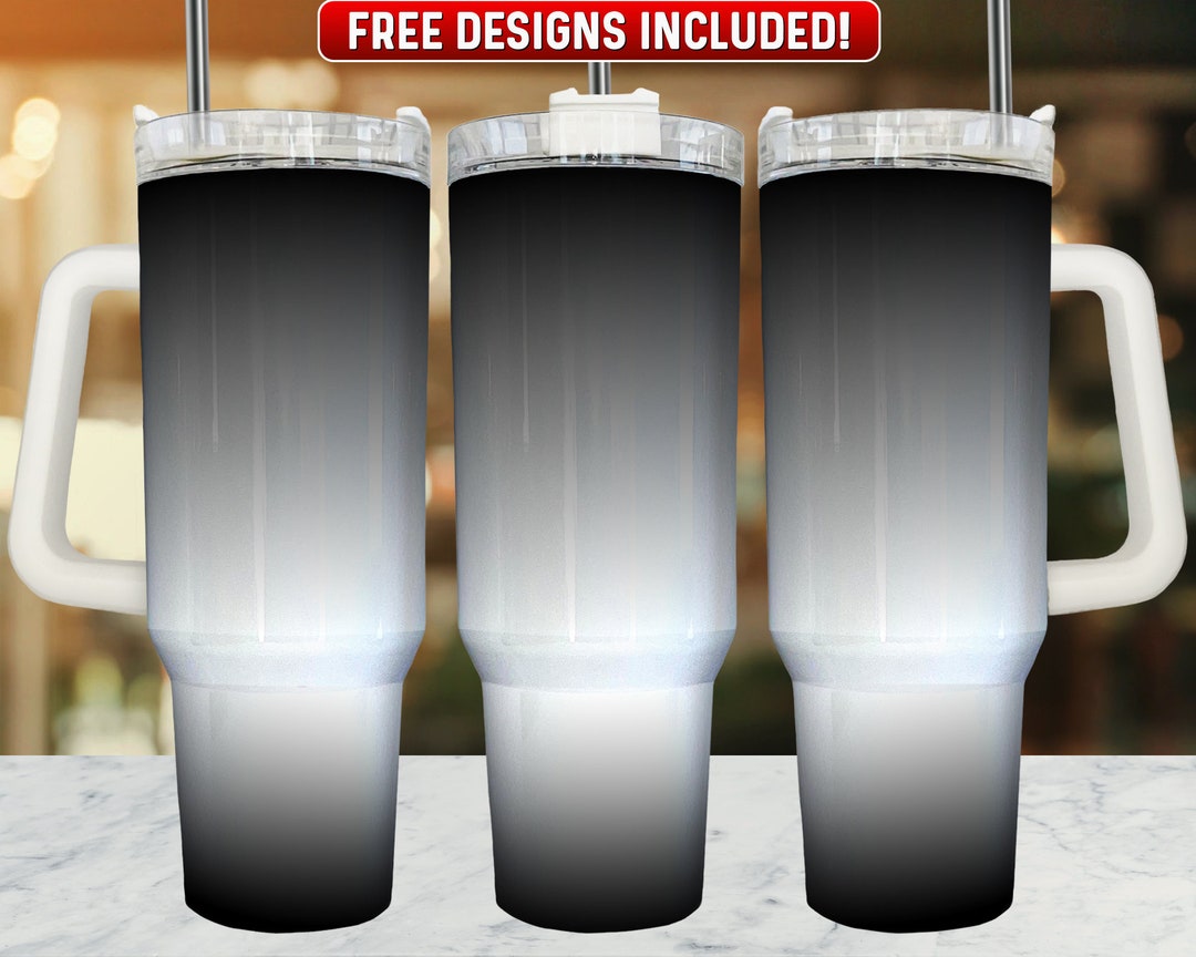 Grey Ombre 40oz Tumbler Wrap PNG Design, Grey Ombre 40oz Quencher ...