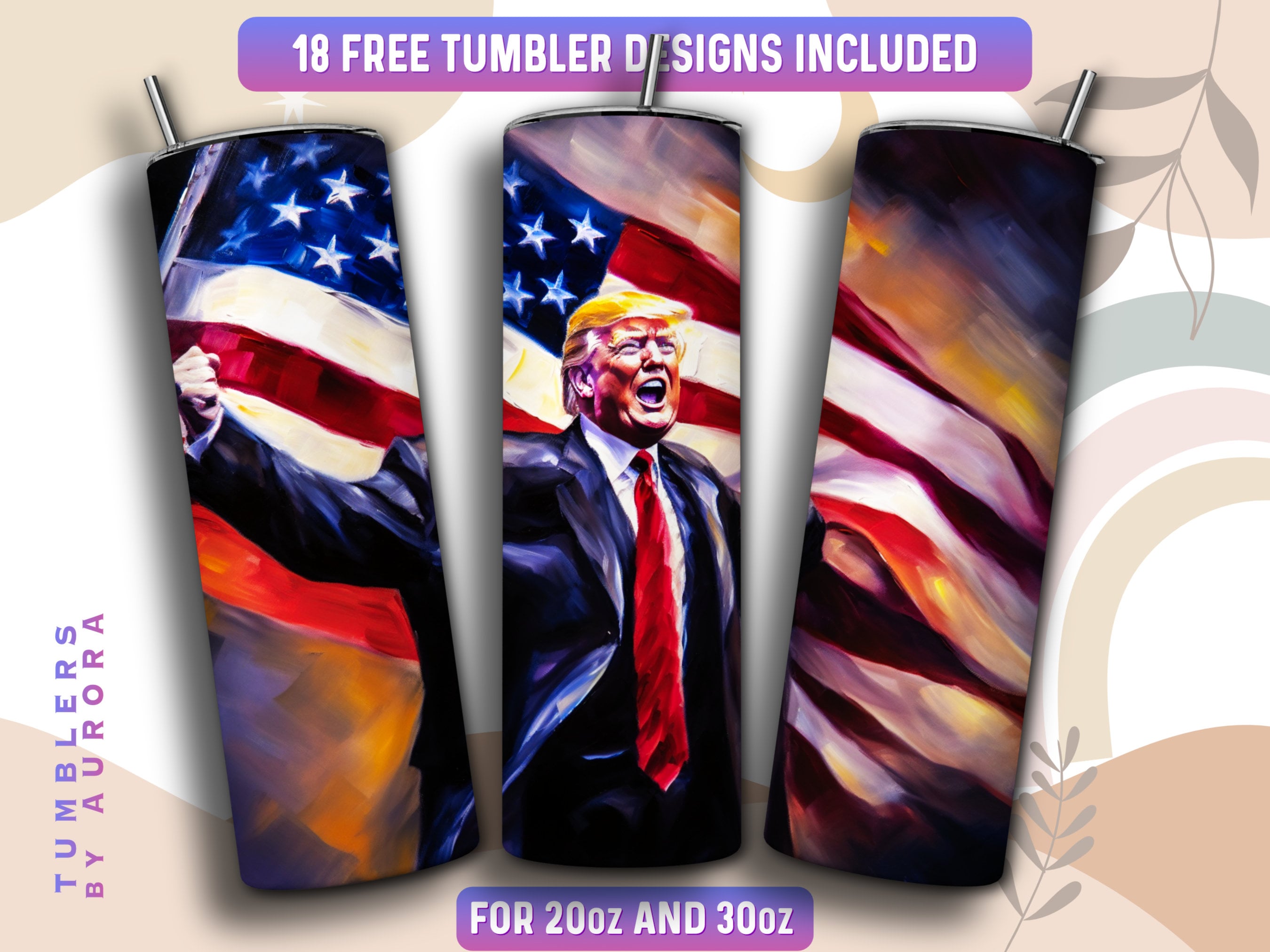 Free Trump - Tumbler Wrap - Sublimation Transfers – Sticky Fingers