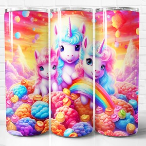 Cute Unicorn Tumbler Wrap PNG, Unicorn 20 oz Skinny Tumbler Wrap Sublimation Design, Instant Download (+101 free Designs)
