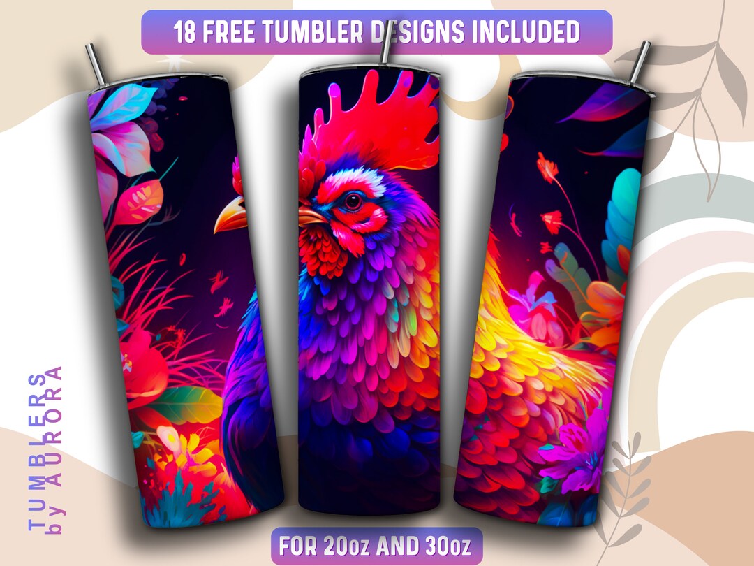 Chicken Tumbler Wrap PNG, 20 Oz Skinny Tumbler Sublimation Design ...