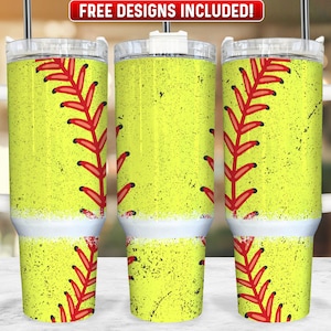 Softball 40oz Tumbler Wrap PNG Design, Softball 40oz Quencher Tumbler Sublimation Wrap, 40 oz Tumbler PNG, Instant Download