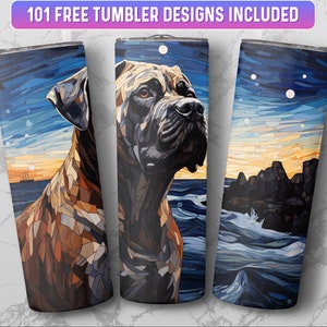 Cane Corso Tumbler Wrap PNG, 20 oz Skinny Tumbler Wrap Sublimation Design, Instant Download (+101 free Designs)