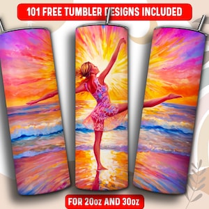 Gymnastics Tumbler Wrap PNG, Gymnastics 20 oz Skinny Tumbler Sublimation Design, Instant Download (+101 free Designs)