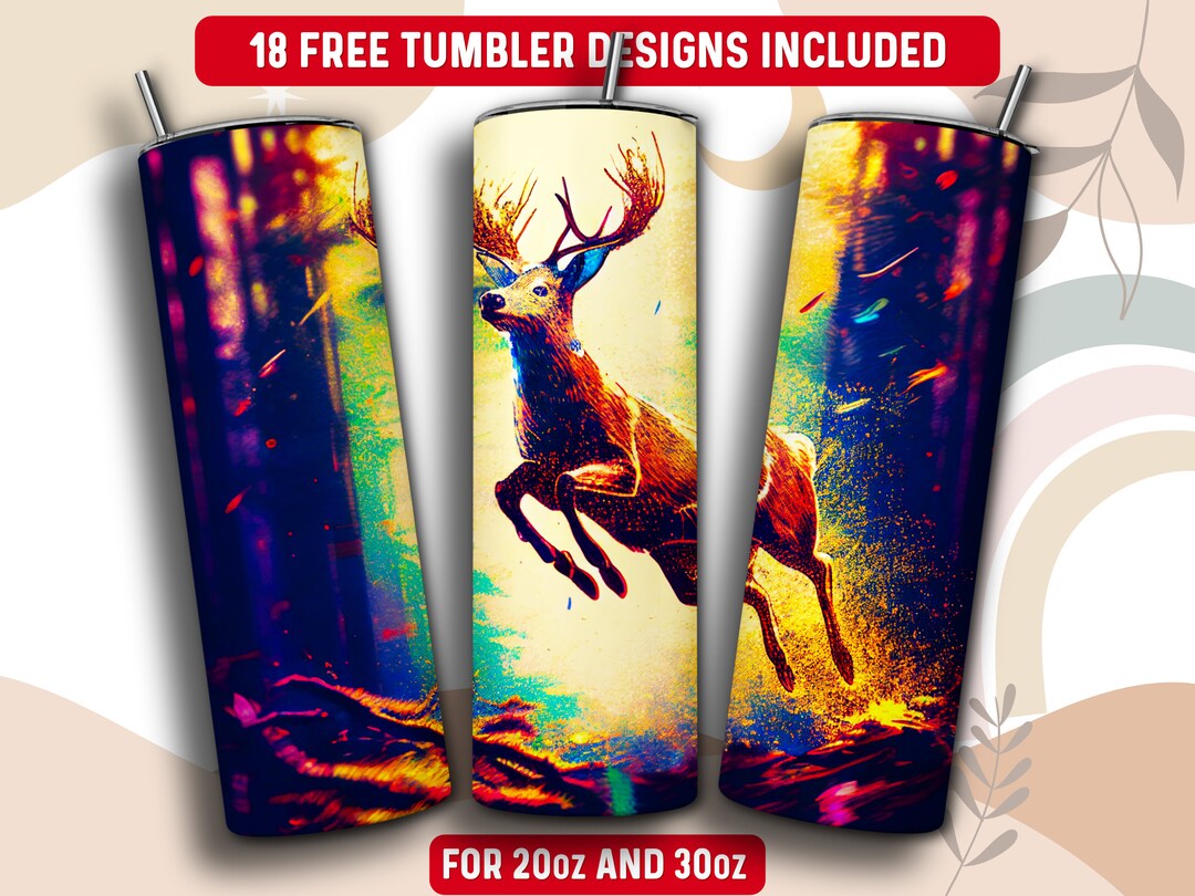 Deer Hunting Tumbler Wrap PNG, 20 Oz Skinny Tumbler Sublimation Design ...