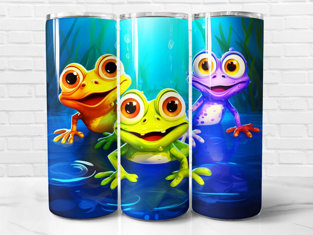 Frog Tumbler Wrap PNG, Frogs 20 Oz Skinny Tumbler Wrap Sublimation ...