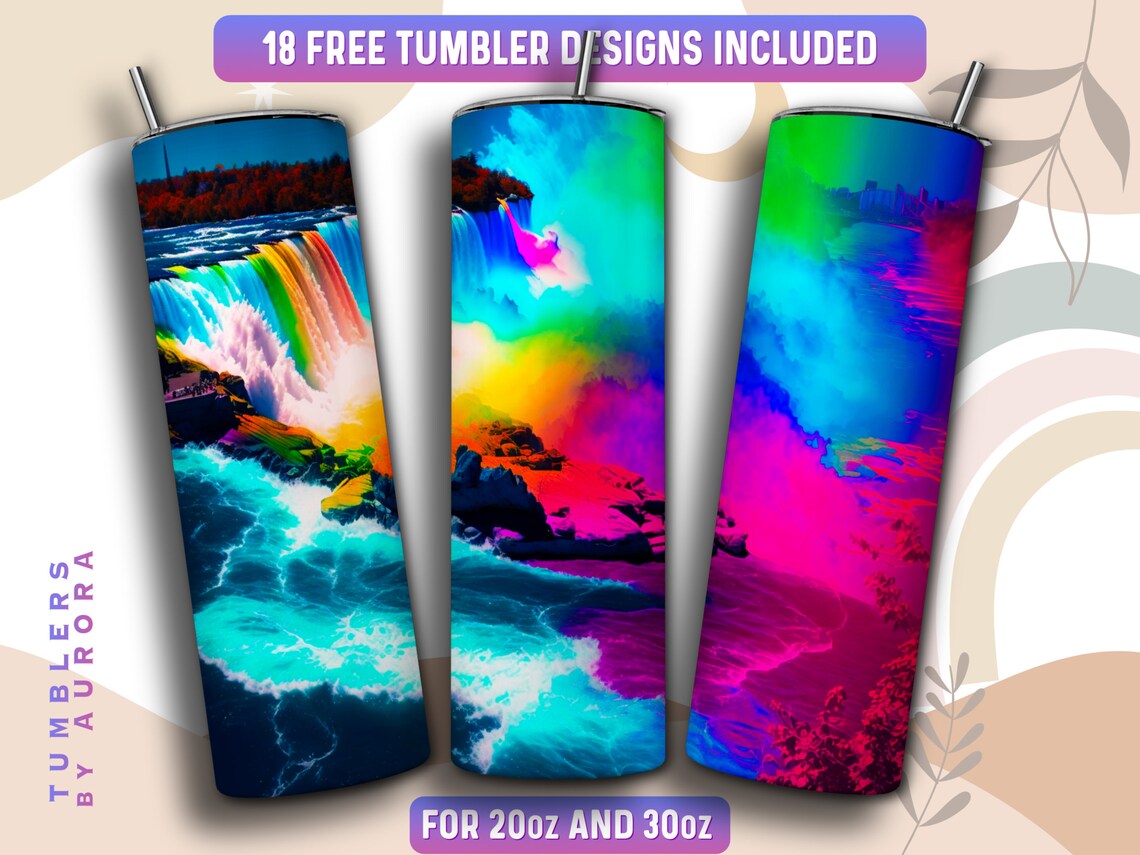 Waterfall Tumbler Wrap PNG, Niagara Falls 20 Oz Skinny Tumbler ...