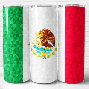 Mexique Tumbler Wrap PNG, Drapeau mexicain 20 oz Skinny Tumbler Wrap Sublimation Design, Téléchargement instantané (+101 modèles gratuits)