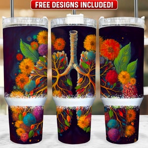 Respiratory Therapist 40oz Tumbler Wrap PNG Design, RT 40oz Quencher Tumbler Sublimation Wrap, 40 oz Tumbler PNG, Instant Download