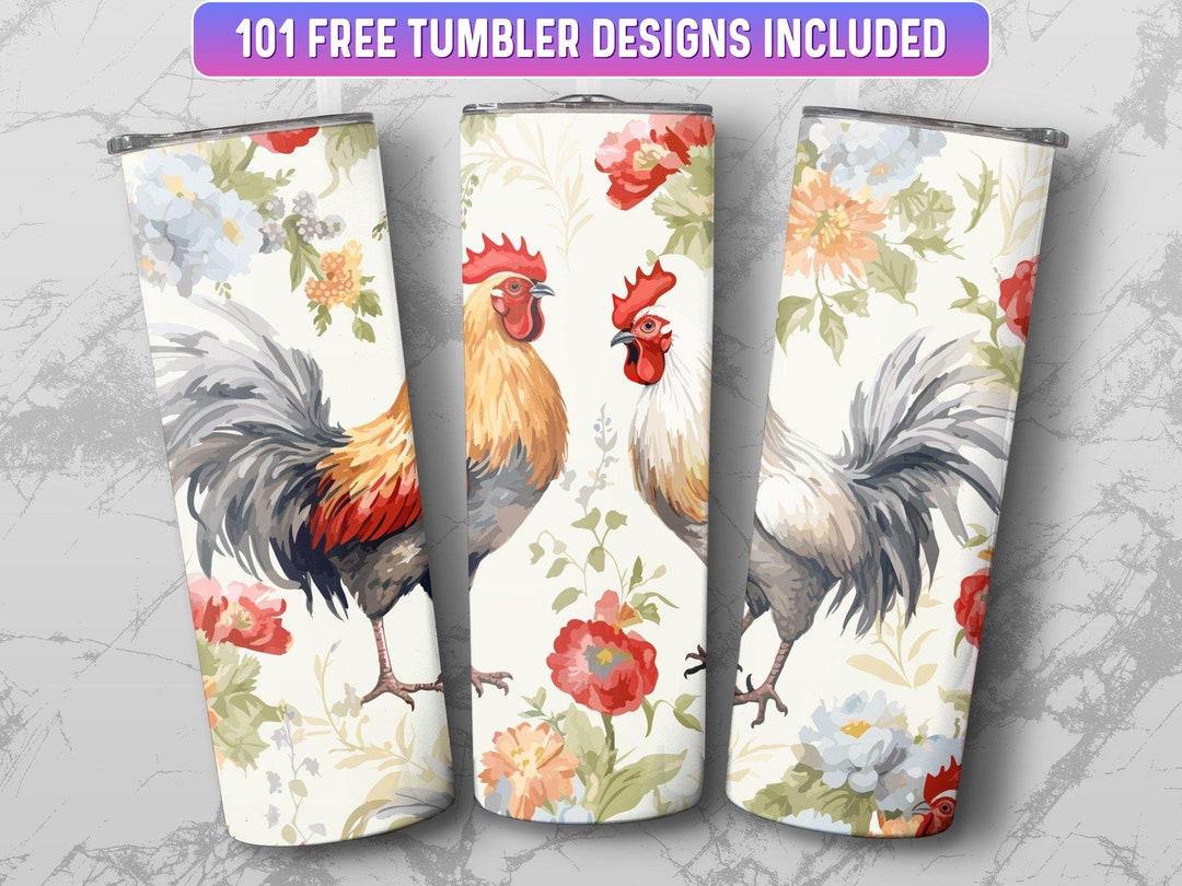 Chicken Tumbler Wrap PNG, 20 Oz Skinny Tumbler Wrap Sublimation Design ...