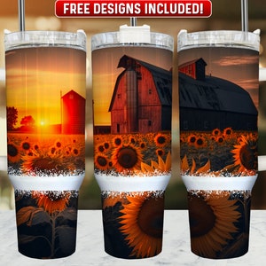 Farm Barn 40oz Tumbler Wrap PNG Design, Farmer 40oz Quencher Tumbler Sublimation Wrap, 40 oz Tumbler PNG, Instant Download
