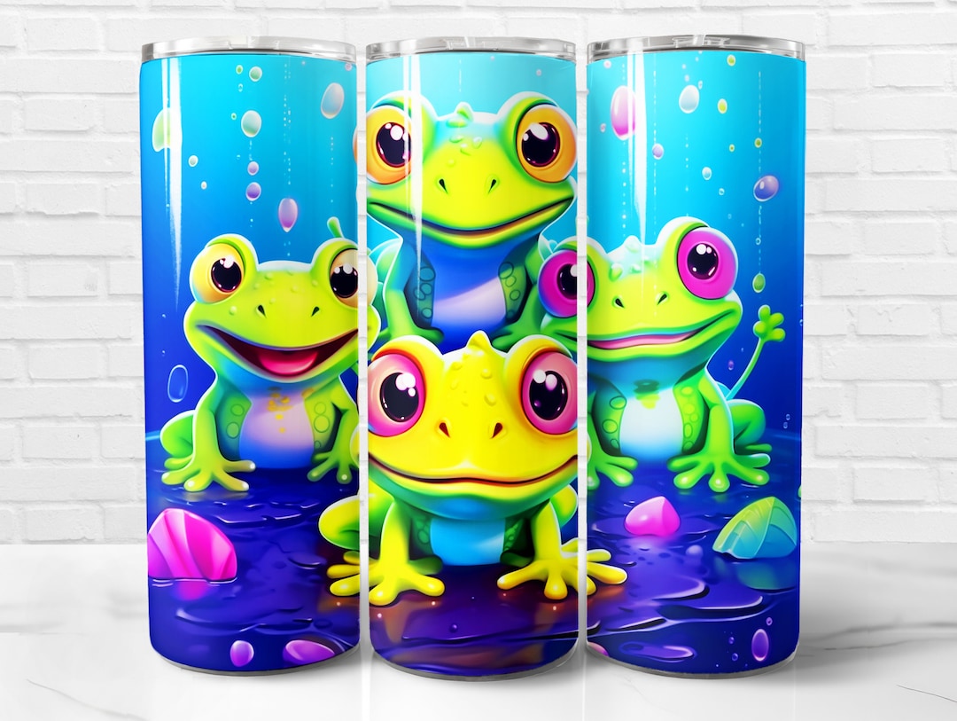 Frog Tumbler Wrap PNG, Frogs 20 Oz Skinny Tumbler Wrap Sublimation ...