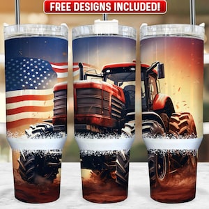 Farm Tractor 40oz Tumbler Wrap PNG Design, Farmer 40oz Quencher Tumbler Sublimation Wrap, 40 oz Tumbler PNG, Instant Download